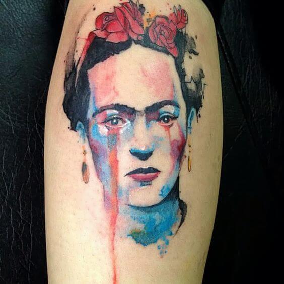 Watercolor Frida Kahlo Tattoo 2 1 80+ Famous Frida Kahlo Tattoo Designs (Inspirational, Meaningful And Meaningless)