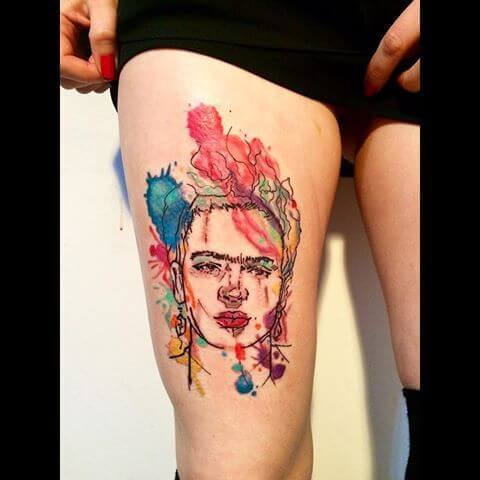 Watercolor Frida Kahlo Tattoo 4 1 80+ Famous Frida Kahlo Tattoo Designs (Inspirational, Meaningful And Meaningless)