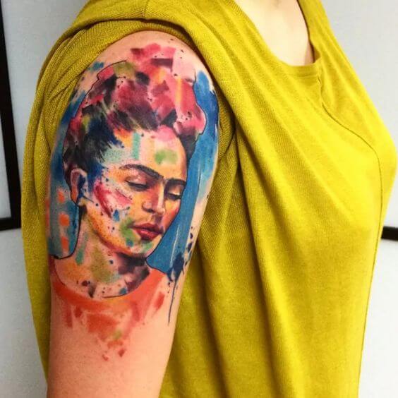 Watercolor Frida Kahlo Tattoo 6 80+ Famous Frida Kahlo Tattoo Designs (Inspirational, Meaningful And Meaningless)