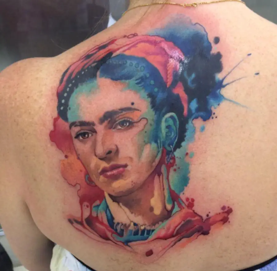 Watercolor Frida Kahlo Tattoo 7 80+ Famous Frida Kahlo Tattoo Designs (Inspirational, Meaningful And Meaningless)