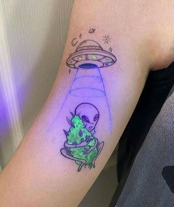 Alien Weed Tattoo 4 100+ Amazing Weed Tattoo Ideas That Will Get You High
