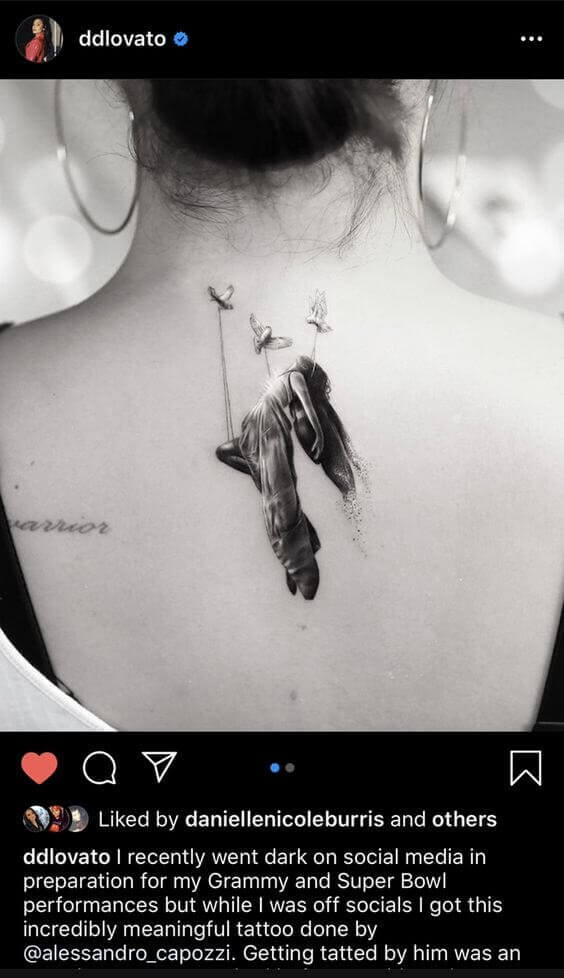 Angel Surrounded by Doves Tattoo Demi Lovato's Tattoos: The Teenage Idol Has More Than 30+ Designs On Her Body