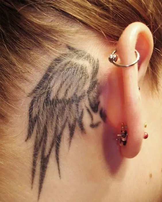 Angel Wings Behind the Ear Tattoo 2 Top 20 Angel Wings Tattoo Design: Find Your Perfect Angel Wings Tattoo