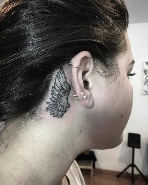 Angel Wings Behind the Ear Tattoo 4 Top 20 Angel Wings Tattoo Design: Find Your Perfect Angel Wings Tattoo