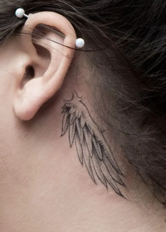 Angel Wings Behind the Ear Tattoo 5 Top 20 Angel Wings Tattoo Design: Find Your Perfect Angel Wings Tattoo
