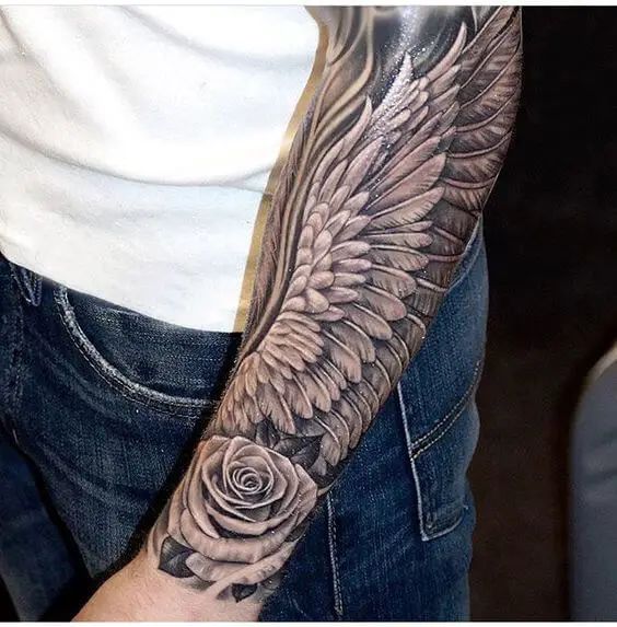 Angel Wings Rose Tattoo 4 Top 20 Angel Wings Tattoo Design: Find Your Perfect Angel Wings Tattoo