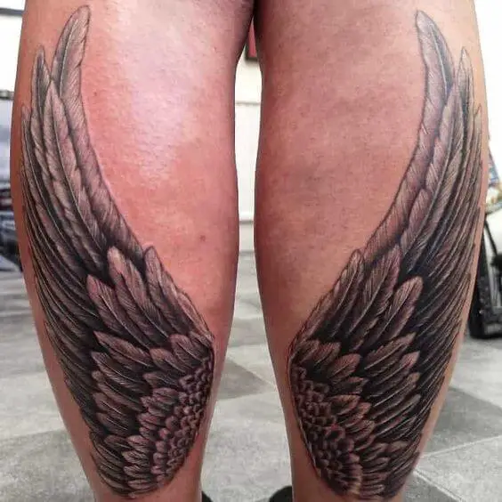 Angel Wings Tattoo on Calf 3 Top 20 Angel Wings Tattoo Design: Find Your Perfect Angel Wings Tattoo