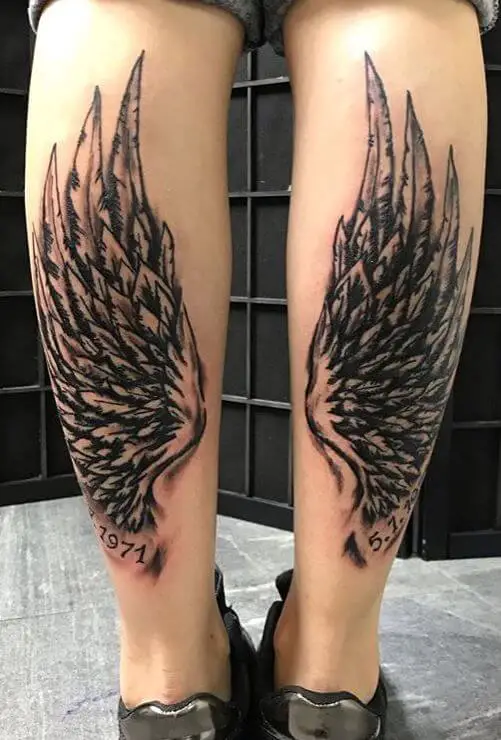 Angel Wings Tattoo on Calf Top 20 Angel Wings Tattoo Design: Find Your Perfect Angel Wings Tattoo