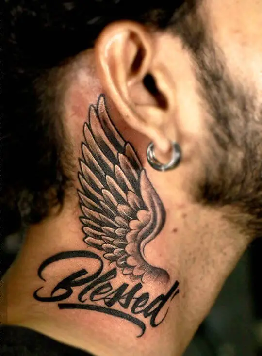 Angel Wings Tattoo on Neck 2 Top 20 Angel Wings Tattoo Design: Find Your Perfect Angel Wings Tattoo