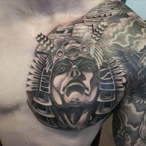 Aztec God of War Tattoo 4 66+ Aztec Tattoo Designs That Will Make Your Heart Beat Faster