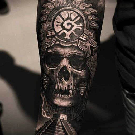 Aztec Skull Tattoo 3 1 61 Awesome Skull Tattoo Designs for Men and Women in 2022