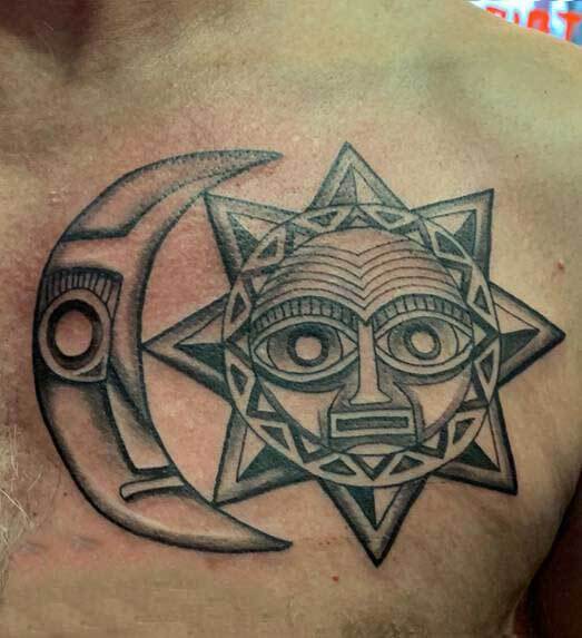 Aztec Sun And Moon Tattoo 2 66+ Aztec Tattoo Designs That Will Make Your Heart Beat Faster