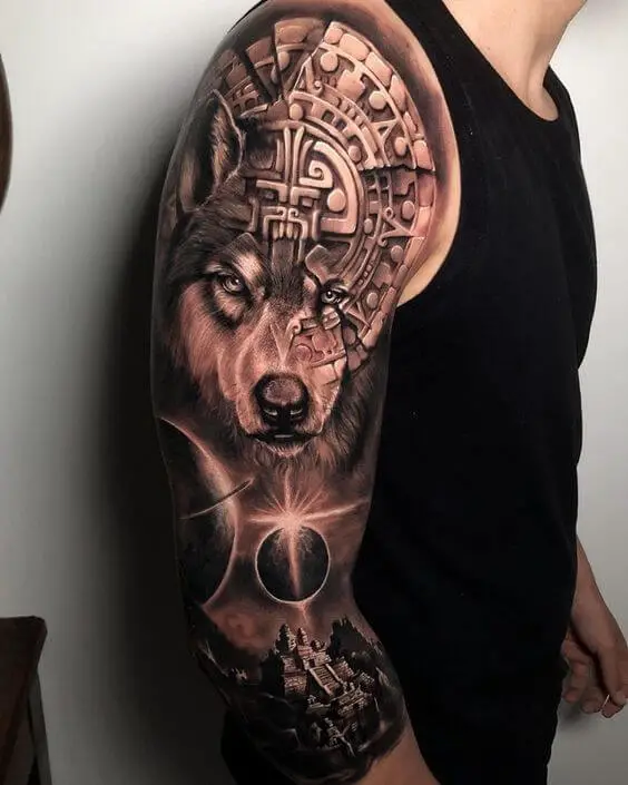 Aztec Wolf Tattoo 2 66+ Aztec Tattoo Designs That Will Make Your Heart Beat Faster