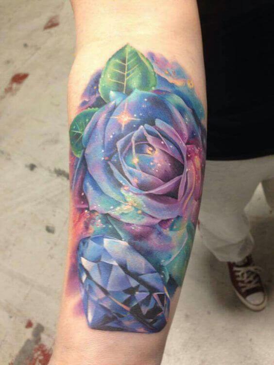 Celestial Galaxy Rose Tattoo Awesome Galaxy Tattoo Design Ideas for Men and Women in 2022