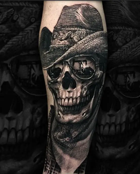 Cowboy Skull Tattoo 2 61 Awesome Skull Tattoo Designs for Men and Women in 2022