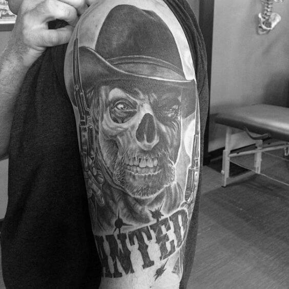 Cowboy Skull Tattoo 3 61 Awesome Skull Tattoo Designs for Men and Women in 2022