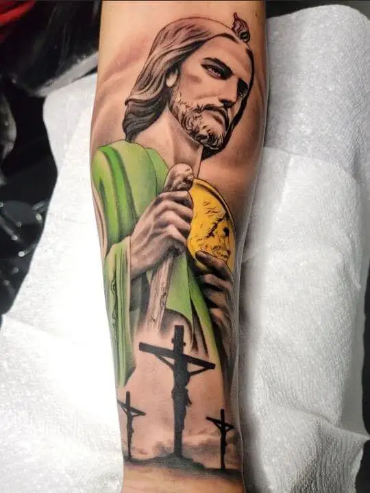 Cross San Judas Tattoo 2 Top 12 Awesome San Judas Tattoo Ideas in 2022