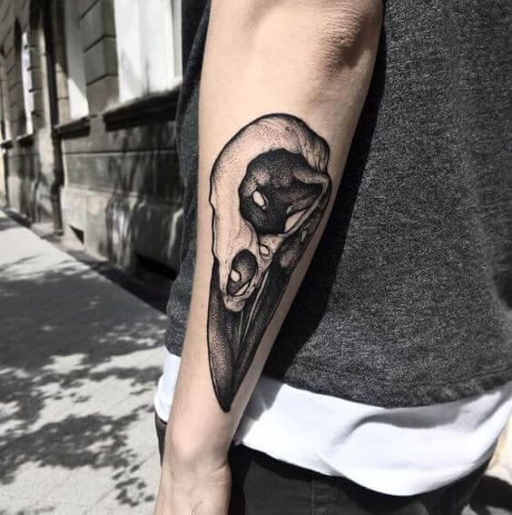 Crow Skull Tattoo 3 61 Awesome Skull Tattoo Designs for Men and Women in 2022