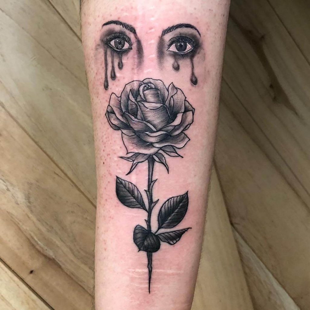 Crying Rose Tattoo Top 35 Gorgeous Rose Tattoo Design Ideas in 2022