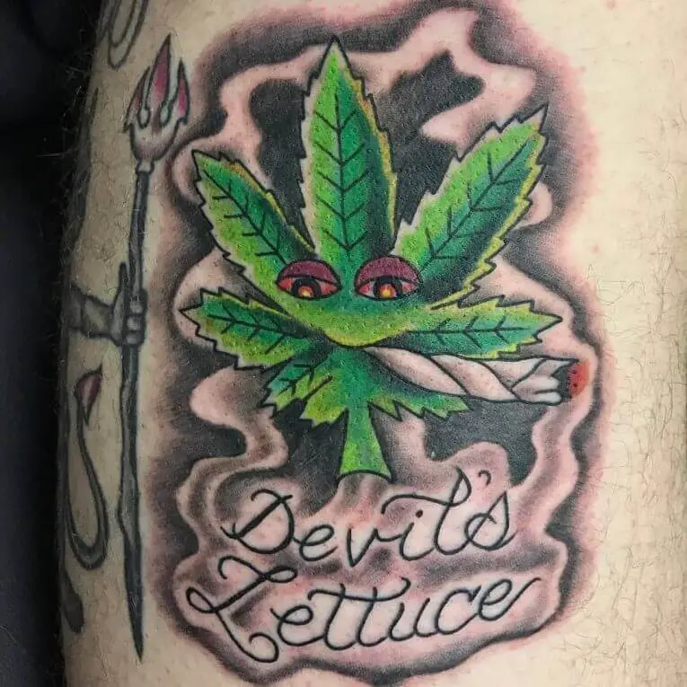 Devil Smoking Weed Tattoo 7 100+ Amazing Weed Tattoo Ideas That Will Get You High