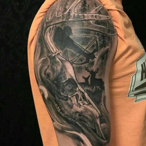 Elk Skull Tattoo 3 61 Awesome Skull Tattoo Designs for Men and Women in 2022
