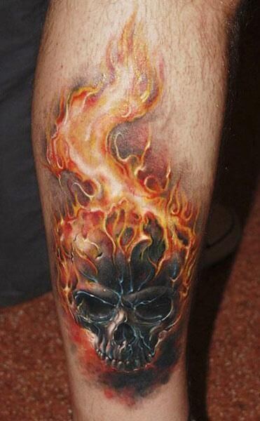 Flaming Skull Tattoo 2 61 Awesome Skull Tattoo Designs for Men and Women in 2022