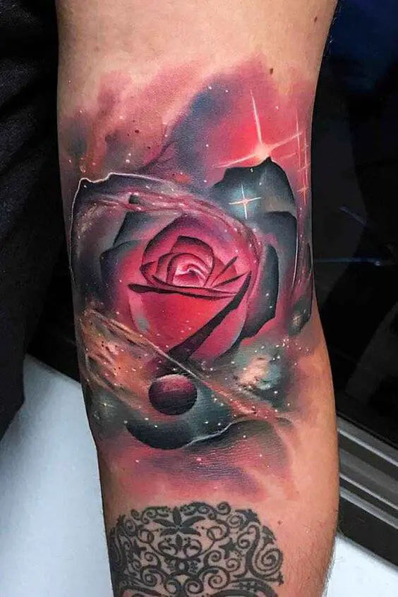 Galaxy Rose Tattoo 4 Awesome Galaxy Tattoo Design Ideas for Men and Women in 2022