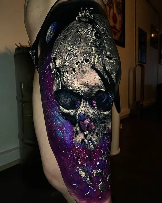 Galaxy Skull Tattoo Awesome Galaxy Tattoo Design Ideas for Men and Women in 2022