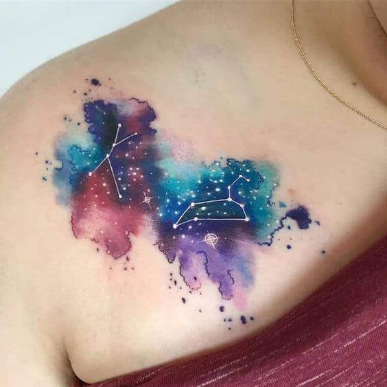 Galaxy Star Tattoo 2 Awesome Galaxy Tattoo Design Ideas for Men and Women in 2022