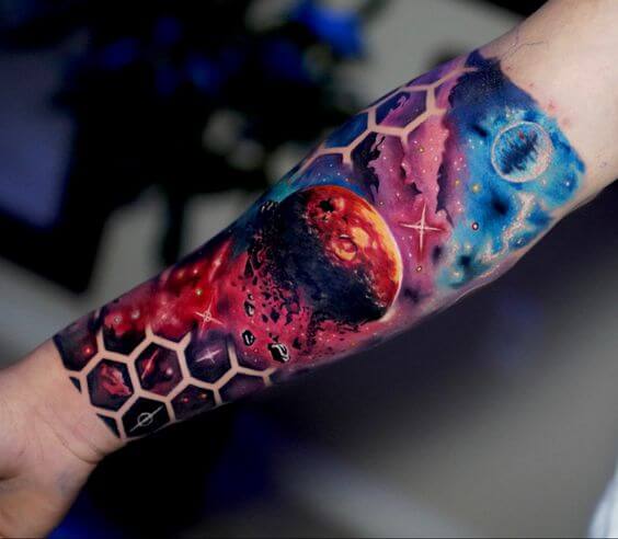 Galaxy Tattoo Cover Up Awesome Galaxy Tattoo Design Ideas for Men and Women in 2022