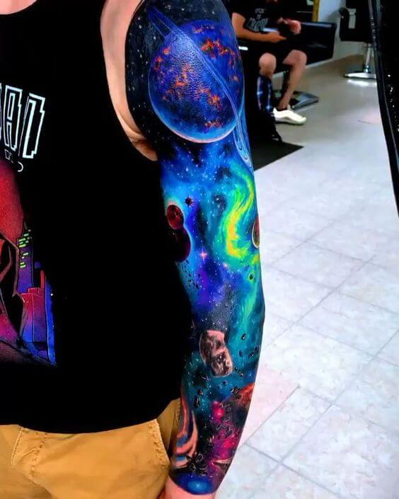 Galaxy Tattoo Sleeve Awesome Galaxy Tattoo Design Ideas for Men and Women in 2022