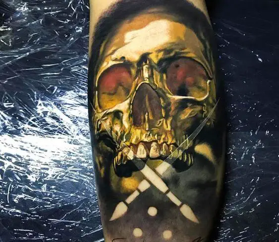 Golden Skull Tattoo 61 Awesome Skull Tattoo Designs for Men and Women in 2022