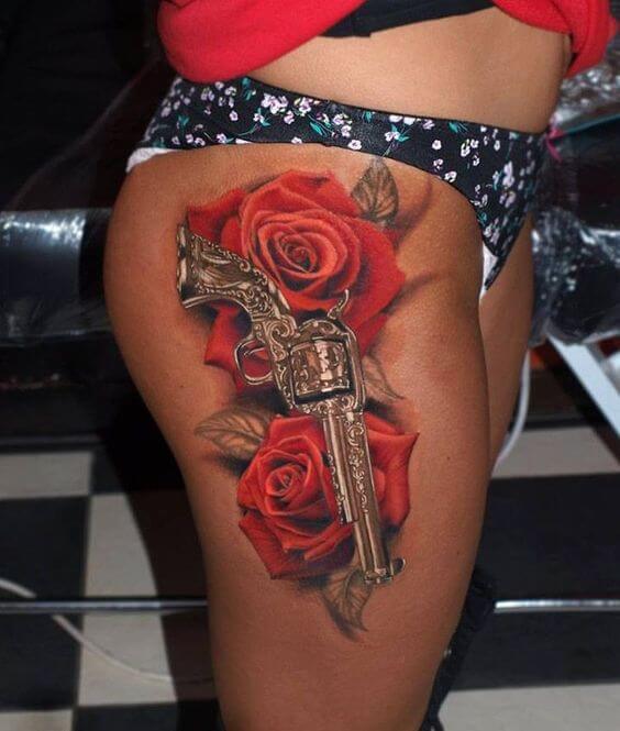 Guns And Roses Tattoo Top 35 Gorgeous Rose Tattoo Design Ideas in 2022