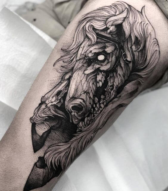 Horse Skull Tattoo 61 Awesome Skull Tattoo Designs for Men and Women in 2022