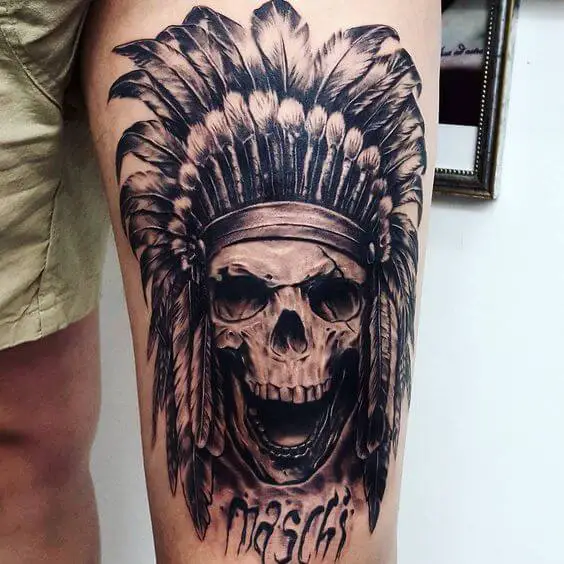 Indian Skull Tattoo 61 Awesome Skull Tattoo Designs for Men and Women in 2022