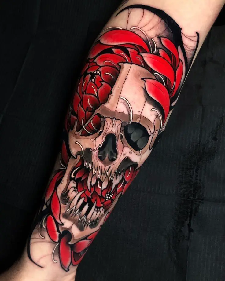 Japanese Skull Tattoo 61 Awesome Skull Tattoo Designs for Men and Women in 2022