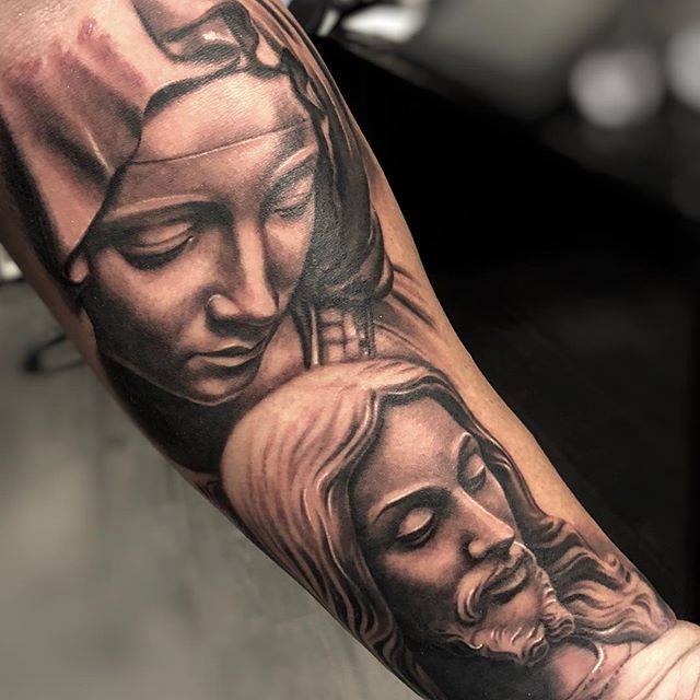 Jesus And Mary Tattoo 3 26 Beautiful Jesus Tattoo Ideas for Men in 2022