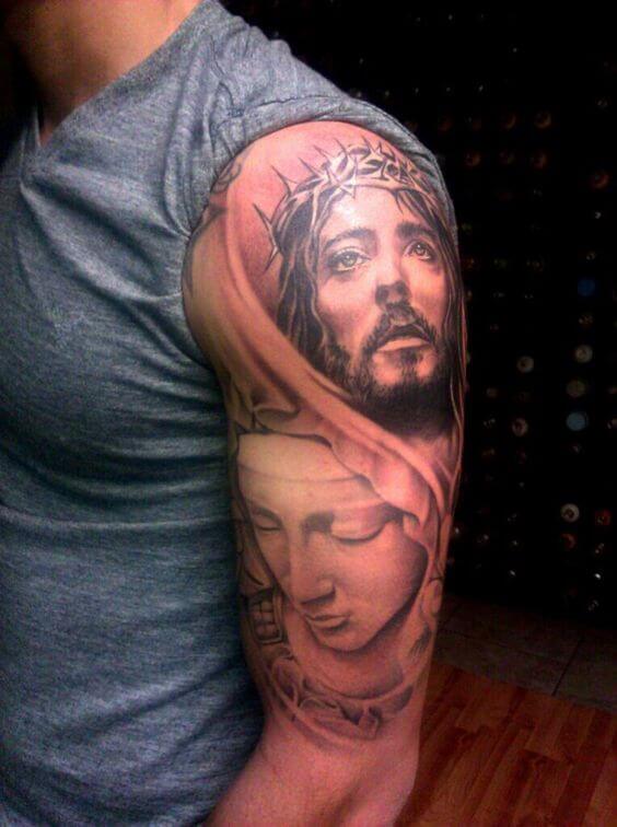 Jesus And Mary Tattoo 26 Beautiful Jesus Tattoo Ideas for Men in 2022
