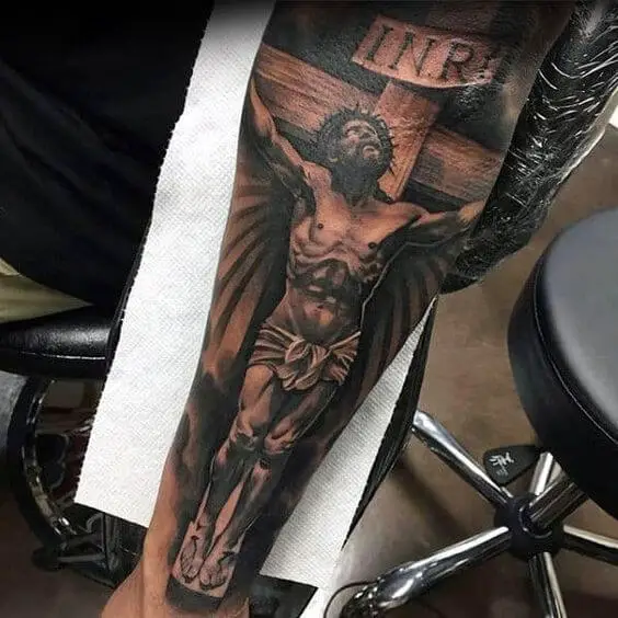 Jesus Arm Tattoo 5 26 Beautiful Jesus Tattoo Ideas for Men in 2022