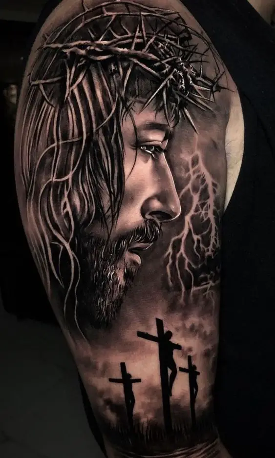 Jesus Christ Tattoo 3 26 Beautiful Jesus Tattoo Ideas for Men in 2022