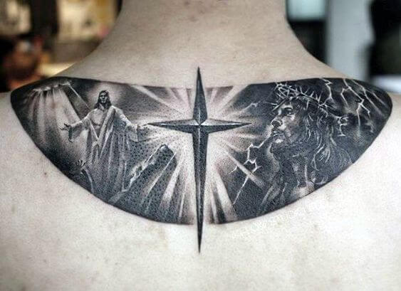 Jesus Cross Tattoo 2 26 Beautiful Jesus Tattoo Ideas for Men in 2022