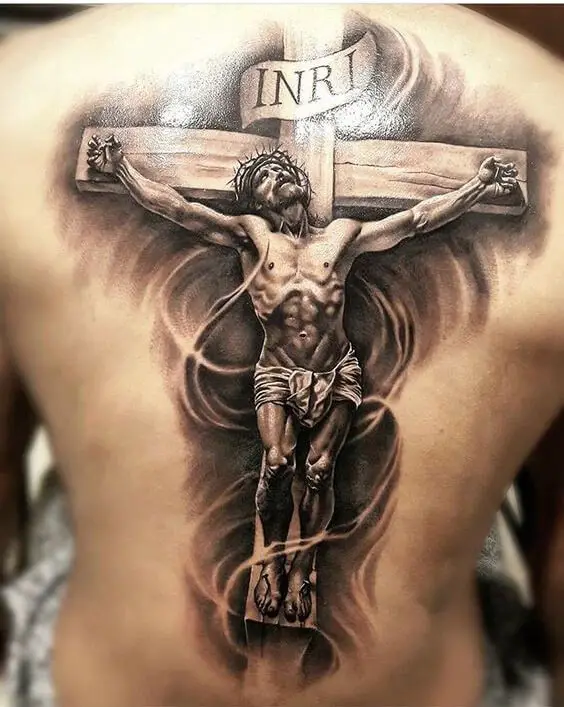 Jesus Cross Tattoo 4 26 Beautiful Jesus Tattoo Ideas for Men in 2022