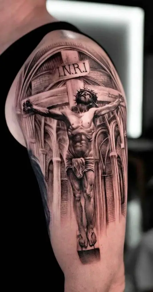 Jesus Cross Tattoo 5 26 Beautiful Jesus Tattoo Ideas for Men in 2022