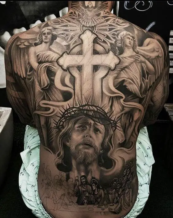 Jesus Cross Tattoo 9 26 Beautiful Jesus Tattoo Ideas for Men in 2022