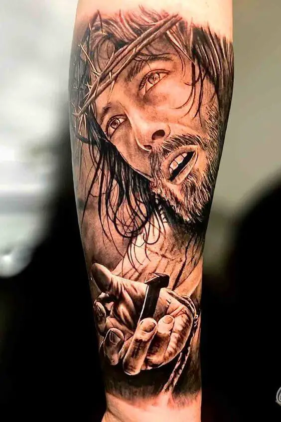 Jesus Crucified Tattoo 26 Beautiful Jesus Tattoo Ideas for Men in 2022