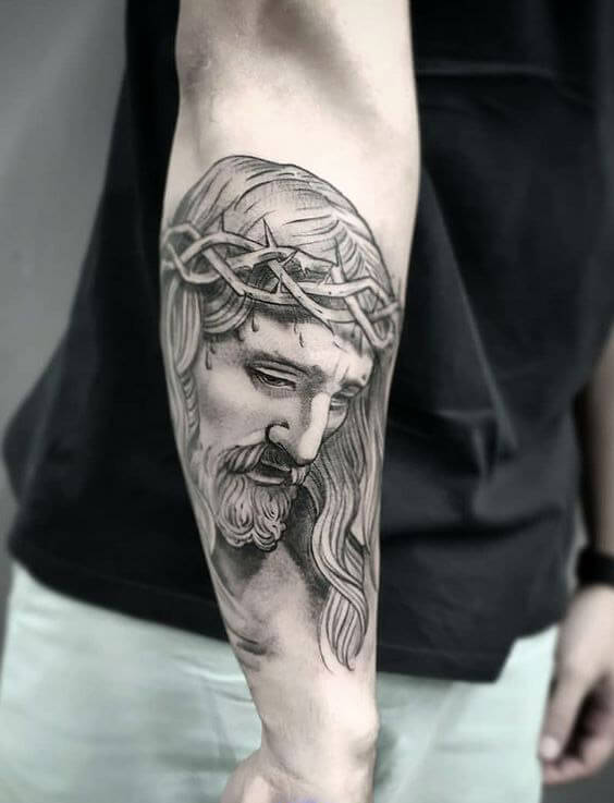 Jesus Forearm Tattoo 7 1 26 Beautiful Jesus Tattoo Ideas for Men in 2022