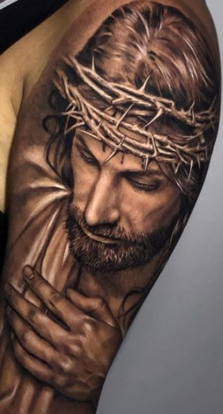 Jesus Praying Tattoo 3 26 Beautiful Jesus Tattoo Ideas for Men in 2022