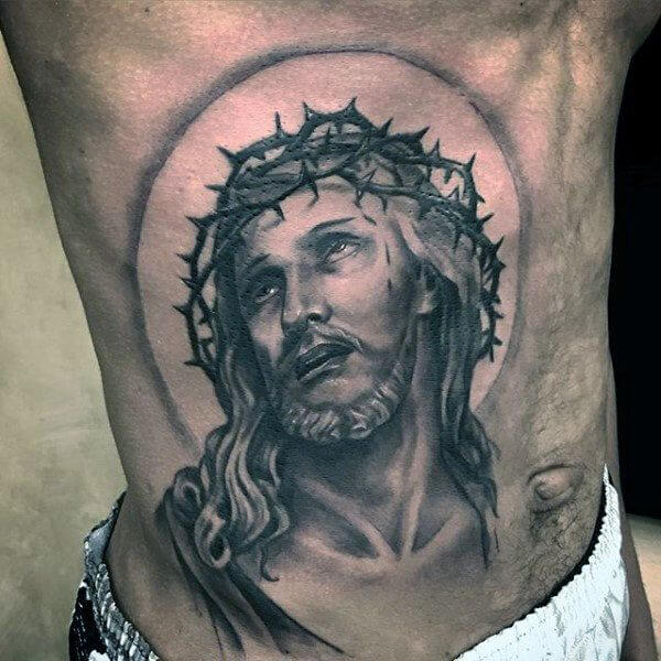Jesus Rib Tattoo 2 26 Beautiful Jesus Tattoo Ideas for Men in 2022