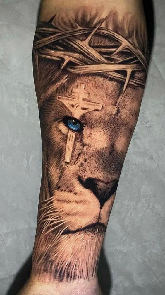 Lion Cross Tattoo 33 Unique Lion Tattoo Designs for Men and Women in 2022