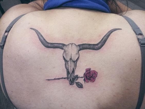 Longhorn Skull Tattoo 2 61 Awesome Skull Tattoo Designs for Men and Women in 2022